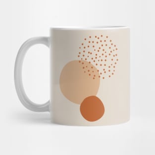 Terracotta Circles and Dots Organic forms abstract art Mug